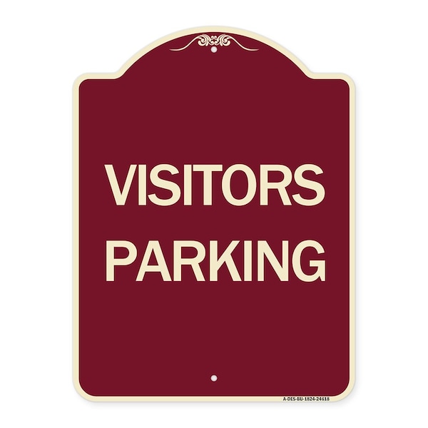 Signmission Designer Series Sign Visitors Parking, Burgundy Heavy-Gauge Aluminum Sign, 24" x 18", BU-1824-24618 A-DES-BU-1824-24618 - main